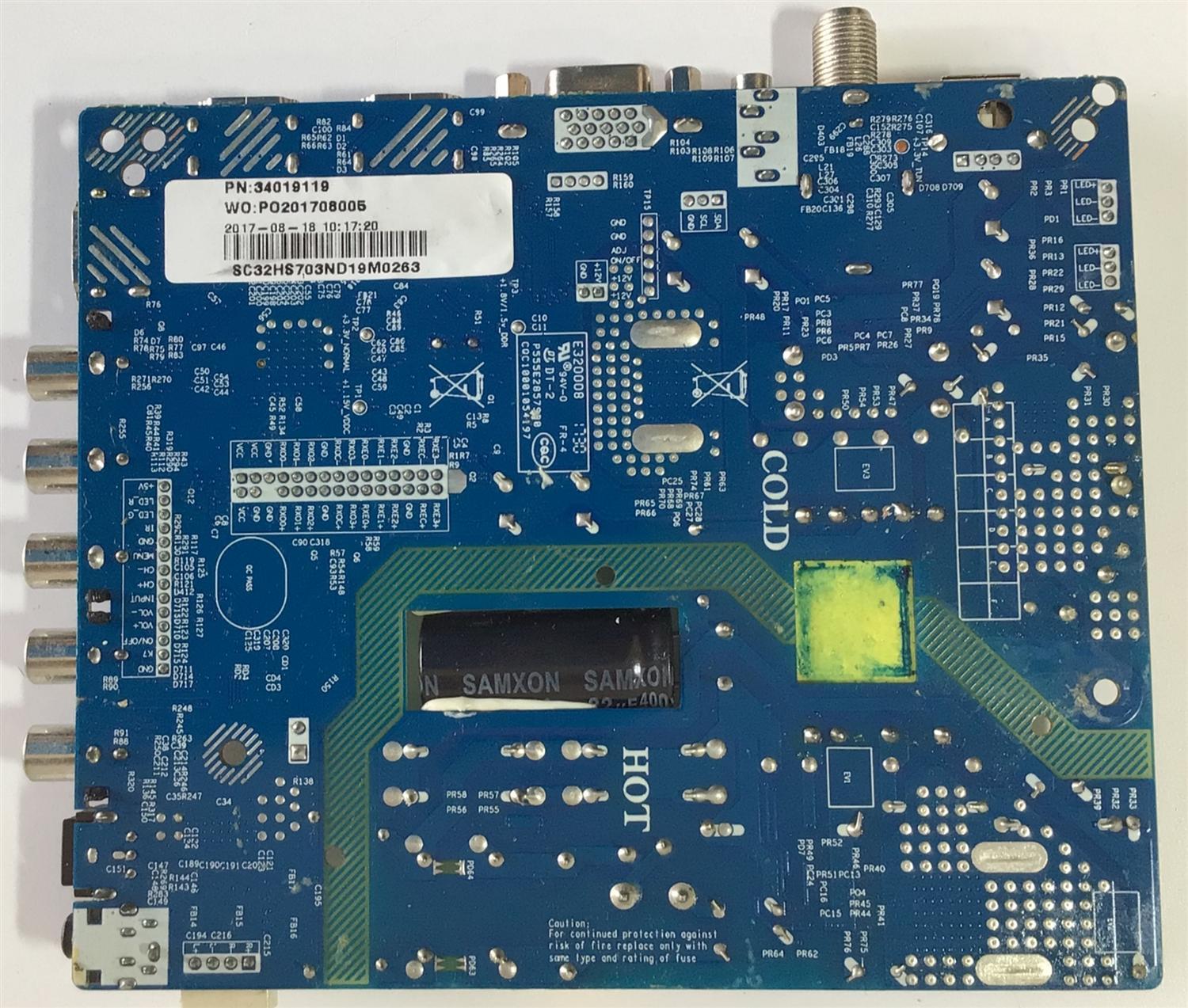 MAIN FUENTE PARA TV SEIKI / NUMERO DE PARTE 34019119 / CV3553BH-U42 / PO201708005 - Imagen 3
